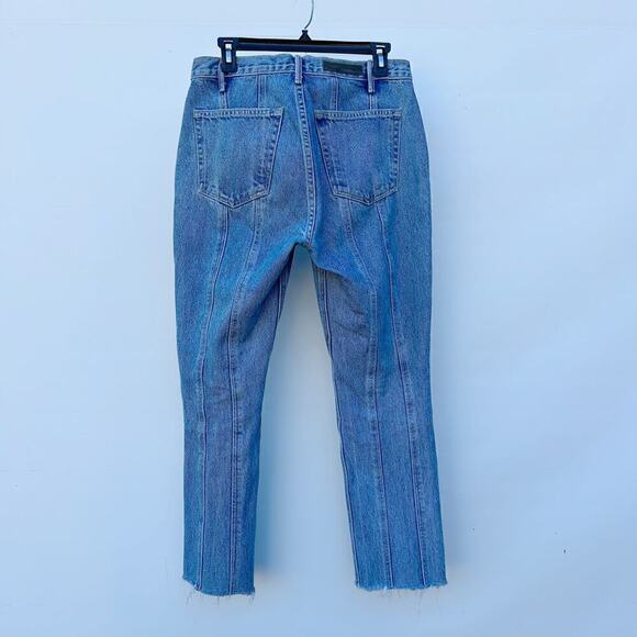 GRLFRND Monroe Catching Feelings Light Wash Seam Crop Mid-Rise Jeans Size 29 - Picture 6 of 11